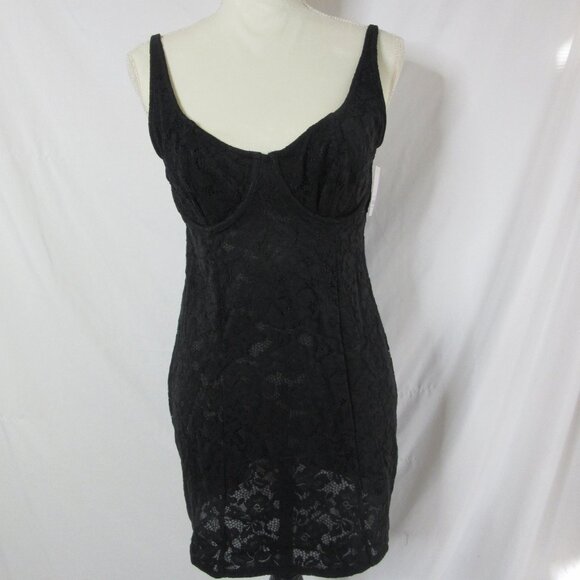 Auden Baby Doll Black Lace Negligee Underwire with Thong Panties Size Medium NWT - Picture 1 of 11